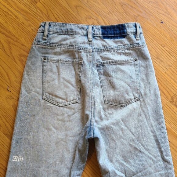 KSUBI CHLO WASTED ETERNAL JEANS ULTRA HIGH RISE RELAXED TAPER RIGID DENIM sz 27 - Picture 5 of 12